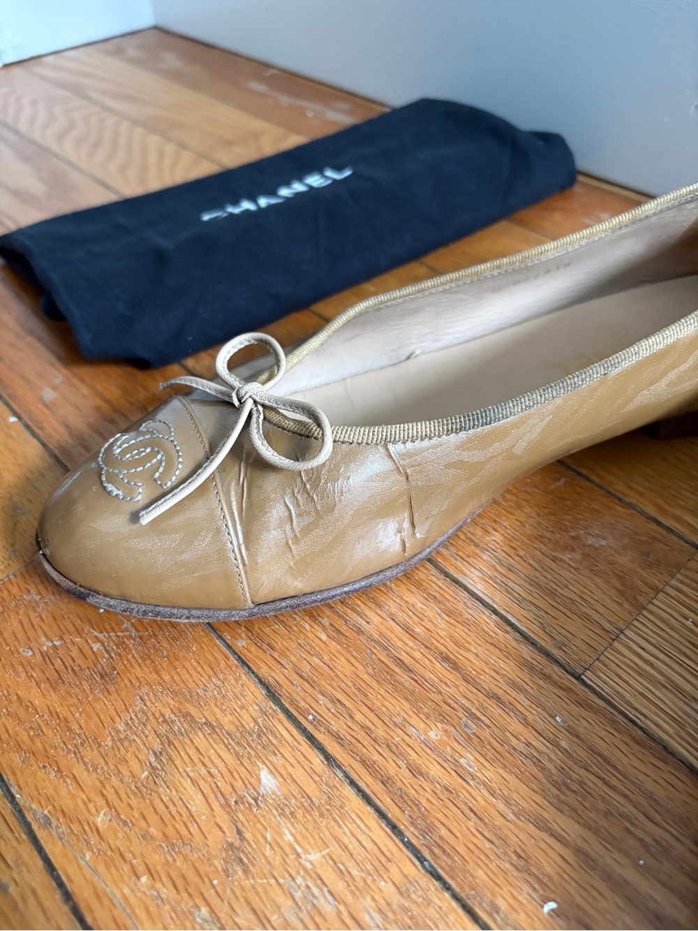 Chanel ballerinas ballet flats gold beige EU38.5 - Picture 5 of 14